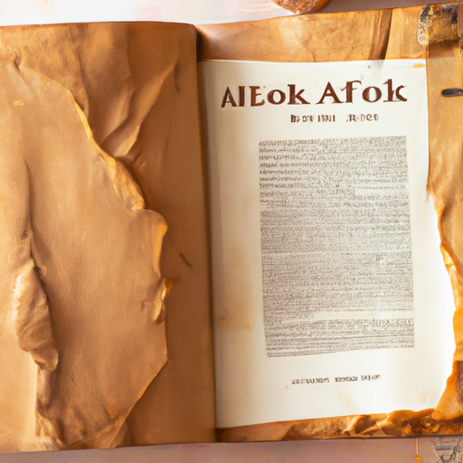 תמונה של ספר בישול שחוק, נפתח בדף עם מתכון אפרולי מסורתי